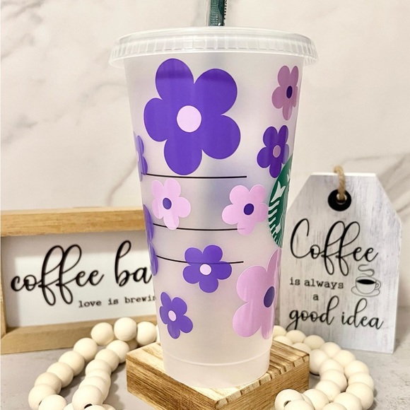 💜Lilac and Purple Retro Daisy Starbucks Cup💜 - Picture 4 of 4